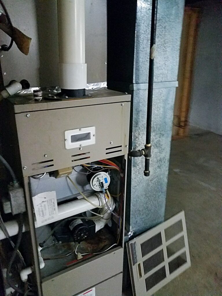 Furnace with front panel off