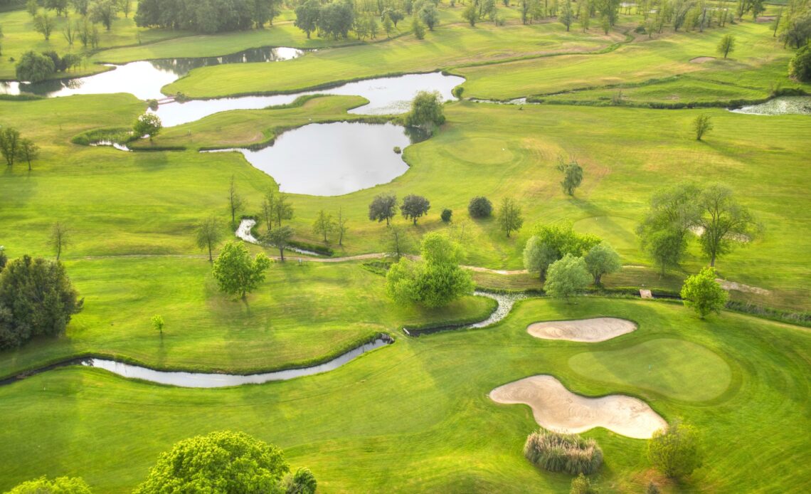 Top view of a golf course