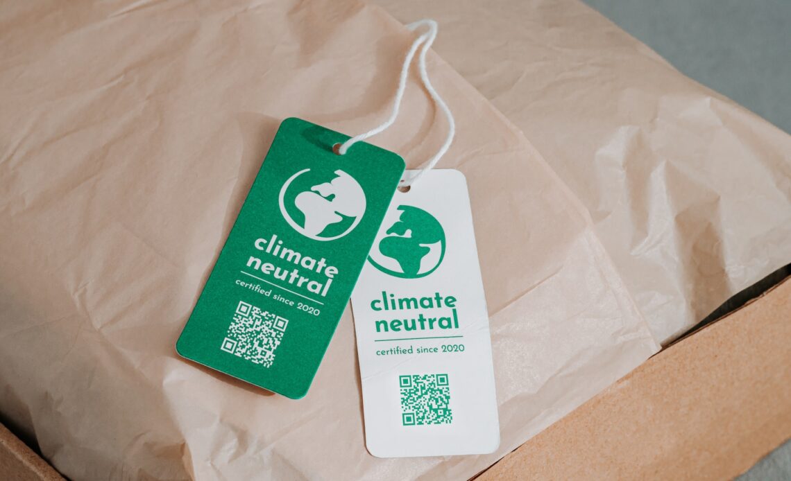 Climate neutral and carbon label concept